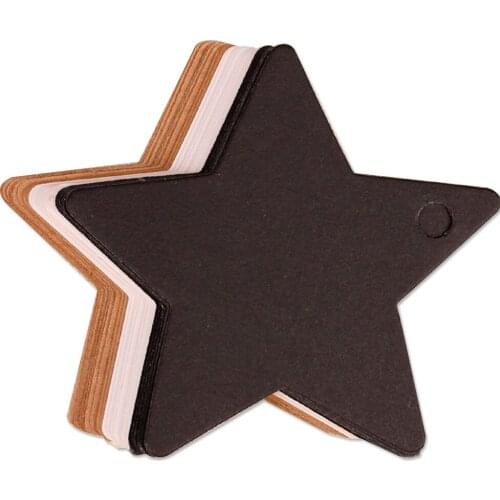 6X6Cm Kraft Paper Labels Small Five-Pointed Star Price List Black Cards White Card Hand Made Bookmarks Handmade Paper Hang Tags