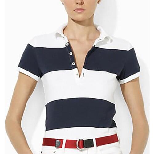 High Quality Women Big Pony New Short Sleeve Polo Shirts Cotton Casual Lady T Fashion Femme Ladies