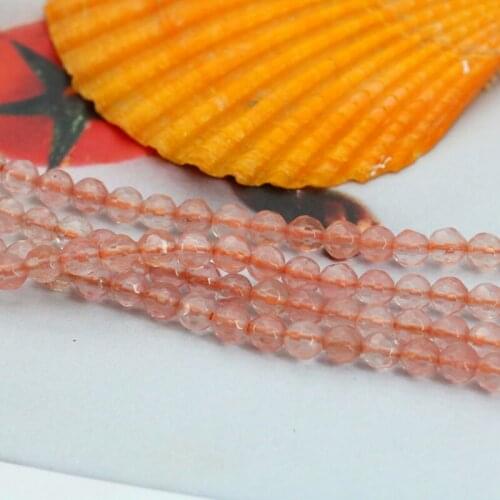 Faceted Pink watermelon tourmaline 4mm round loose beads 15inches 2pc/lot DIY charming women jewelry making fashion style