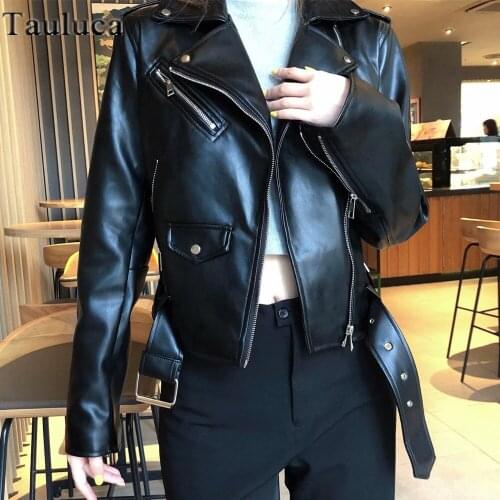 Spring Autumn PU Faux Leather Jacket Women Black White Purple Zipper Fashion Trend Slim Short Biker Jackets Coats Female Outwear