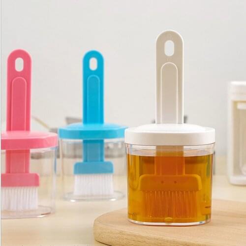 BBQ Barbecue Tape Brush Baking With Cover Integrated All-inclusive Small Brush Split Plastic Brush Belt Bottom Supplies Utensil
