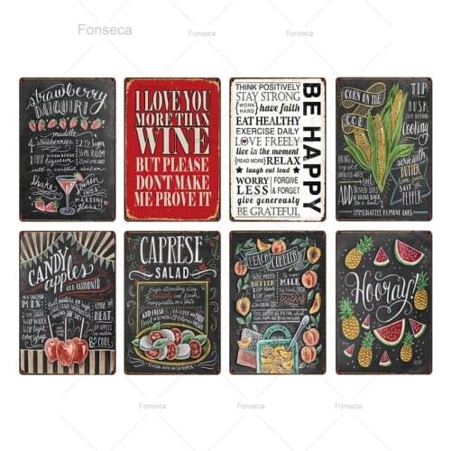 Martini Mojito Cocktail Poster Metal Tin Sign Vintage Restaurant Kitchen Pub Bar Club Man Cave Decoration Art Wall Plates