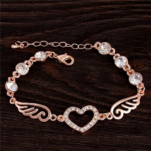 Fashion Crystals Bracelets for Women Chain & Link Pulseiras Rose Golden Plated Jewelry Women Charms Bracelets & Bangles Hot Sale