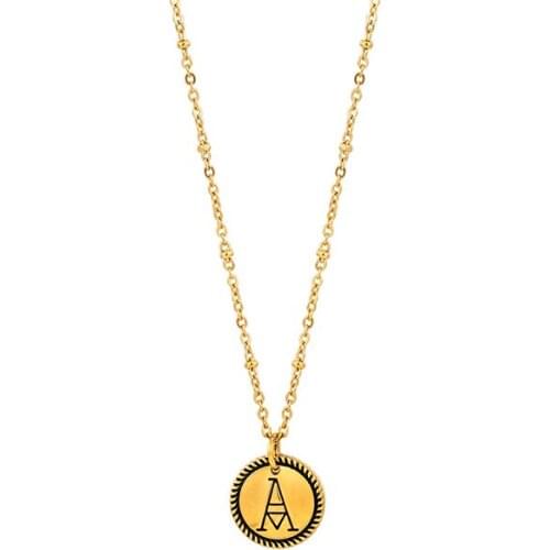 Fashion Letter Necklaces Gold Color Classical Stainless Steel 26 English Letters Name Necklace For Men Women Jewelry Gift