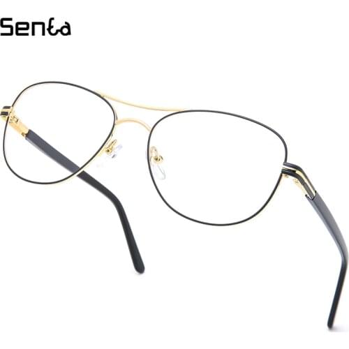 Senta Classic Oval Pilot Metal Eyeglasses Frames Men Women Fashion Customizable Myopia Hyperopia Optical Prescription Glasses
