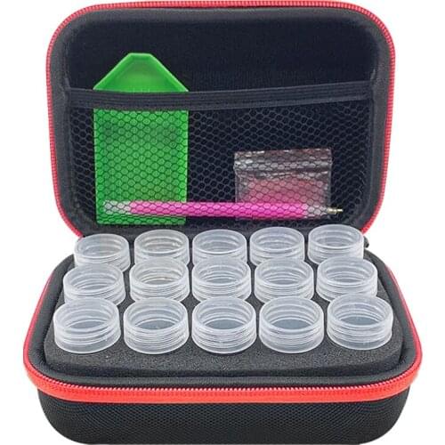 15 Grids Diamond Box For 5d Painting Accessories Diamond Painting Storage Box Tools Diamond Embroidery Travel Container Bag 10ml