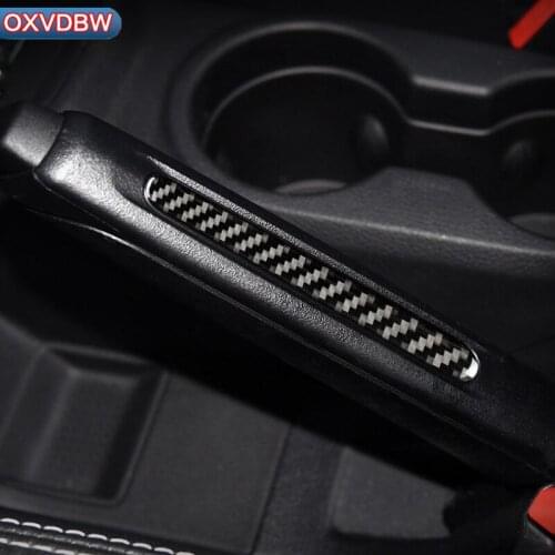 Car Handbrake Cover Carbon Fiber Interior Hand Brake Decoration Stickers for Jeep Wrangler JK 2011-2017 Car Accessories