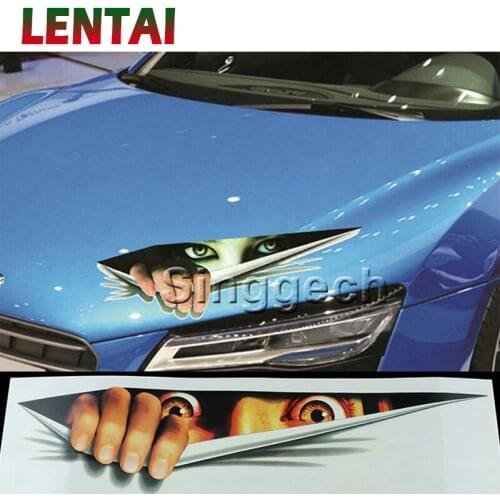 LENTAI For Opel astra h j g insignia vectra c corsa d Fiat 500 punto Chery Lada 1PC Car stickers 3D Eyes Peeking Monster Styling