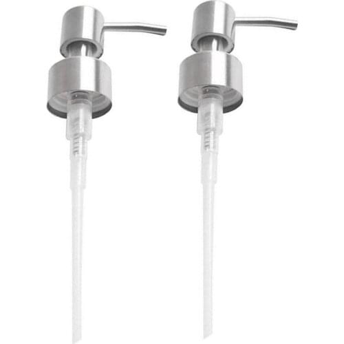 2pcs Dispenser Head Kitchen Hand Pump Nozzle Stainless Steel Manual Dispenser Nozzle with Soft Tube