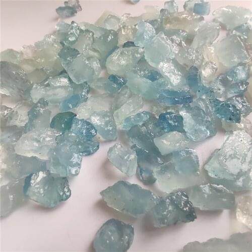 Natural Aquamarine Quartz Beryl Gemstone Crystal Stone Mineral Specimen Hand-carved Materials for Jewellery Making