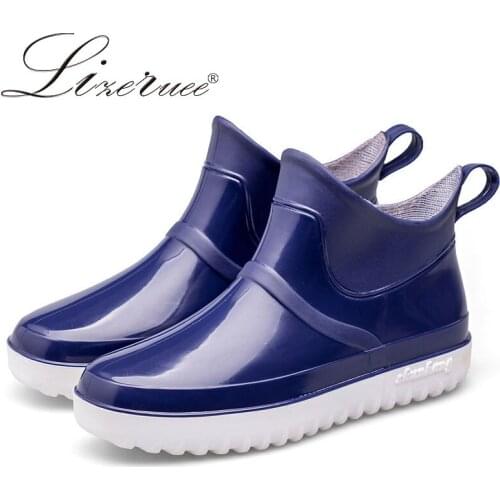 Non-slip Rain Boots Men Waterproof Shoes Plush Warm Fishing Shoes Non-slip Slip-on Winter Boots Men Zapatos De Mujer Rain Boots