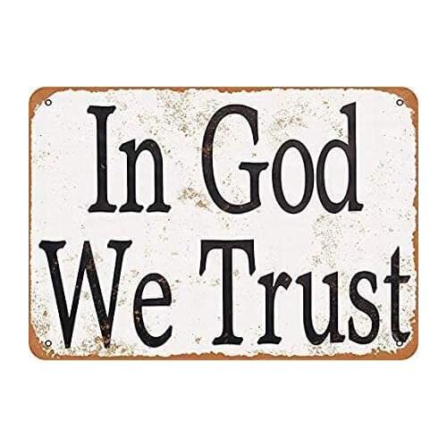 NoBrands-gran cartel de estaño en God We Trust, letrero de Metal de aluminio Retro Vintage, decoración de pared de 12x8 pulgadas
