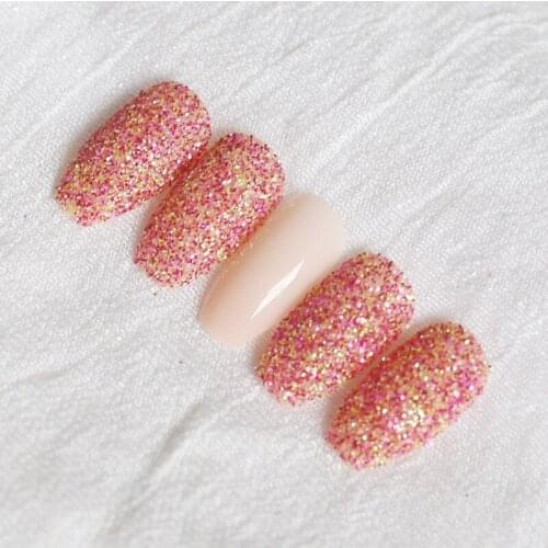 The latest fake nails full nail ballerina 24 designs full of crystal diamonds powder AAA09