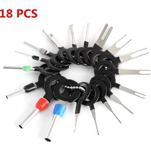 New!18 pcs Auto Car Plug Circuit Board Wire Harness Terminal Extraction Pick Connector Crimp Pin Back Needle Remove Tool Set