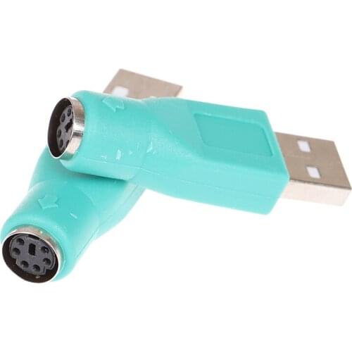 2pcs USB Male To For PS/2 Female Adapter Converter Usb Connector For PC To For Sony Ps2 Keyboard Mouse