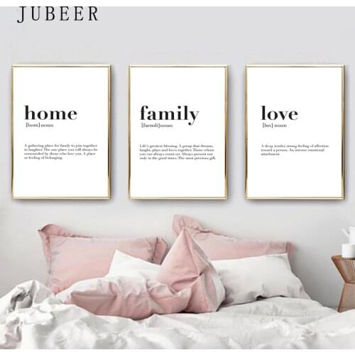 Nordic Style Family Wall Art Love Posters and Prints Set Of 3 Print Minimalist Canvas Painting For Living Room Home Decor