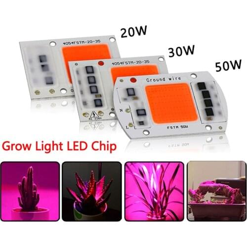 Vogliovoi LED Bead Full Spectrum Grow Lights COB 110V 220V 20W 30W 50W For Grow Lights Greenhouse Grow Tent Plants Flower DIY