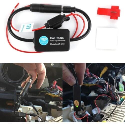 Universal FM Signal Amplifier Anti-interference Car Antenna Radio Universal FM Booster Amp Automobile Parts