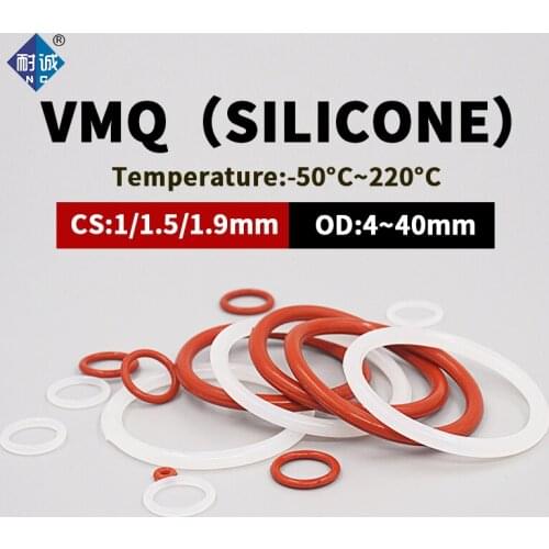 Silicone rubber O-ring sealing gasket ring gasket thickness CS1/1.5/1.9 air-tight waterproof soft elastic rubber