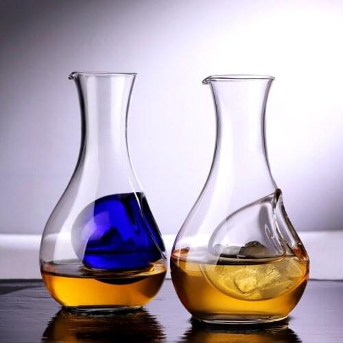 Japanese Crystal Glass Wine Bottle Hole Sake Ice Beer Whiskey Jug Hamster Nest Cooling Room Creative Bar Wine Decanter Gift