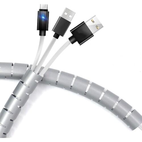 Storage Pipe Cord Protector Management Cable Winder Desk Tidy 2m Flexible Spiral Cable Organizer Cable Accessories 8 10 15mm