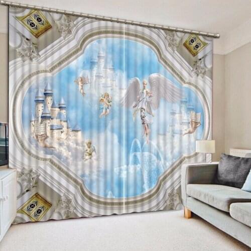 Custom size Blackout Curtains Bedding Room Living Room Cortians Sunshade Oil Painting Window Curtain 3D Curtains Cushion cover