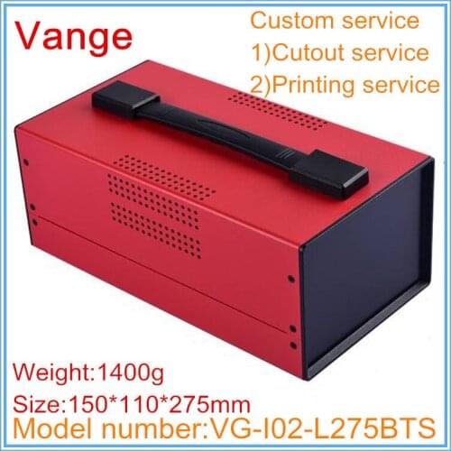 1pcs/lot portable electronics cases 150*110*275mm iron enclosure box diy with ABS plastic panels for control equipment