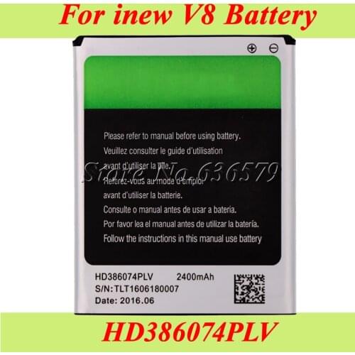 10PCS/LOT For Inew V8 Battery For Inew V8 Plus HD386074PLV Bateria Accumulator AKKU 2400mAh