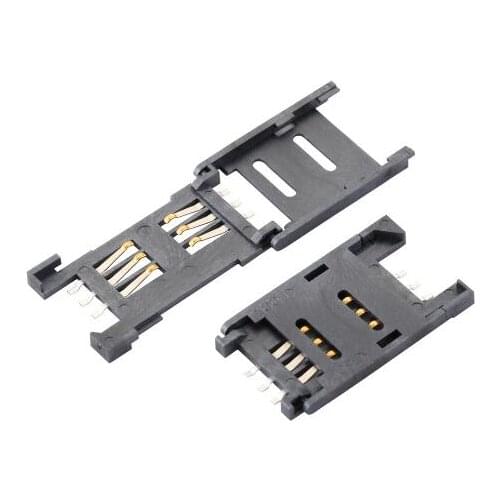 10PCS SIM Card Socket Connector 6-Pin Clamshell Mobile Communications Deck SIM Card Slot 6P Contact Deck