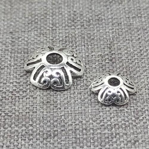 20 Pieces 925 Sterling Silver Flower Bead Caps Spiral Bracelet Spacer Cap 7mm 9mm
