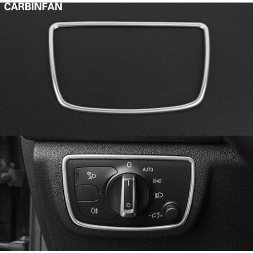 Accessories Car styling Headlight switch decorative chrome sequins cover stainless steel stickers for Audi A6 C7 2012 - 2017