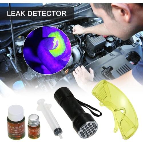 Auto Air Conditioner Leak Detector UV Flashlight Refrigerant Leak Detection Tool Kit Car AC Leak Test Flashlight