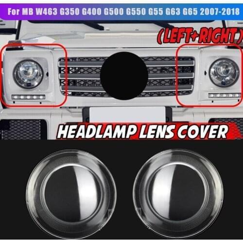 Side for Mercedes Benz W463 G350 500 550 G63 07-18 Car Headlight Lens Cover Head Light Lampshade Glass Light Shell