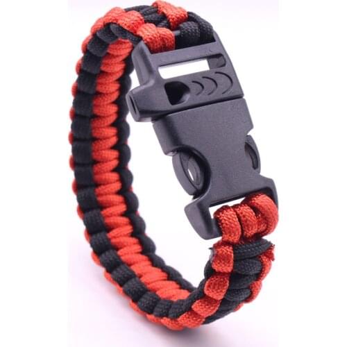 High Quality Survival Paracord Bracelet Men Women Military Emergency Gear Parachute Rope Braided Cord Plastic Buckle Camping
