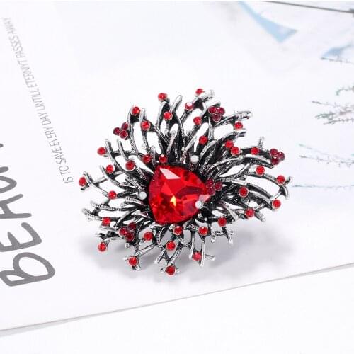 2-color Crystal Flower Brooches for Women Weddings Banquet Office Brooch Pins Gifts
