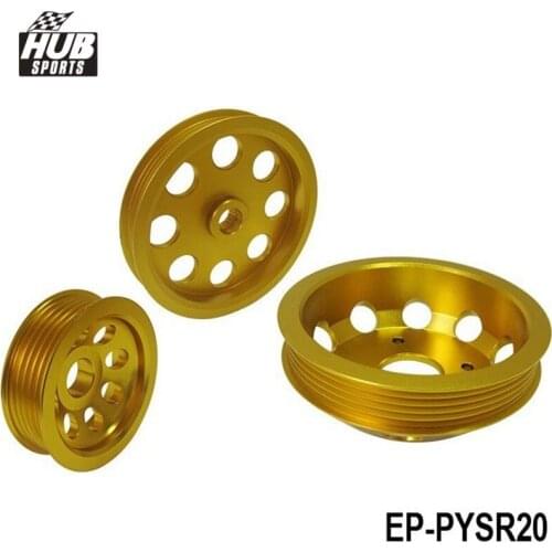 FOR NISSAN 240SX S14 SR20 Jdm GOLD HIGH PERFORMANCE PULLEY KIT CRANK UNDERDRIVE HU-PYSR20