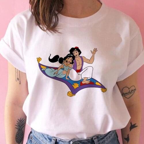 Disneys Aladdin Princess Jasmine Flying Carpet T Shirt Women Vogue Casual Harajuku Tee Shirts Tops Female Tshirt Camiseta Mujer