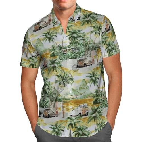 Hawaii Shirt Hawaiian beach summer Flower Car Printed 3d Mens Shirt Harajuku Tee hip hop shirts 09