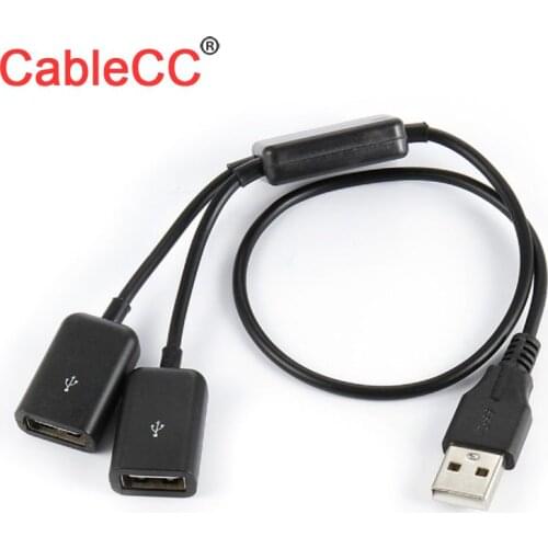 Xiwai Black USB 2.0 Dual Ports Hub Cable Bus power For Laptop Mac book Notebook PC & Mouse & Flash Disk