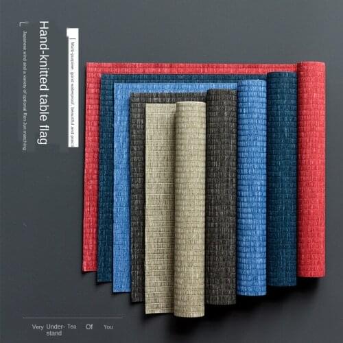 Cotton Linen Tea Mat Tea Table Runner Waterproof Table Mat Household Hand-Woven Tea Cloth Tea Mat Zen Tea Napkin Tea Plate Mat