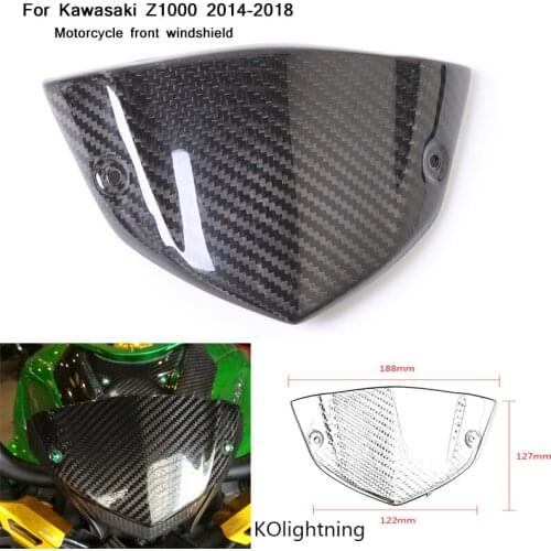 Motorcycle Non-destructive installation Real Carbon Fiber Front Mudguard cover for Kawasaki Z1000 2014 2015 2016 2017 2018
