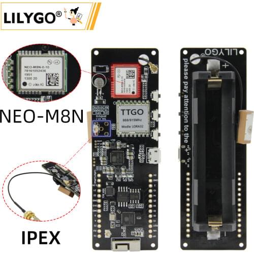 LILYGO® TTGO T-Beam V1.1 ESP32 LORA 433/868/915/923MHZ WiFi Wireless Bluetooth Module GPS NEO-M8N IPEX 18650 Battery Holder