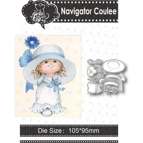 Metal cutting mold hat girl flowers scrapbook stamping stamp greeting card decoration creative embossing DIY craft new arrival