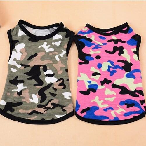 Cute Pet Clothing For Small Dog Breathable Lovely Comfy Camouflage Vest Puppy Costume Vest Apparel For Chihuahua Teddy