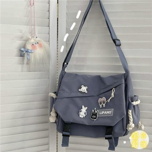 Fashion Shoulder Bags for School Teens Fun Anime Cartoon Large Size Crossbody Bag for Girl Canvas Hip Hop