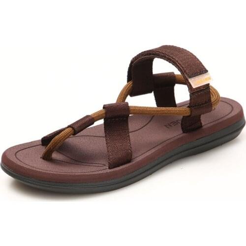 2021 Sandals Korean Style Beach Non-slip Couple Sandals Mens Shoes Slippers Platform Sandals Hiking Sandals Shoes for Men Y