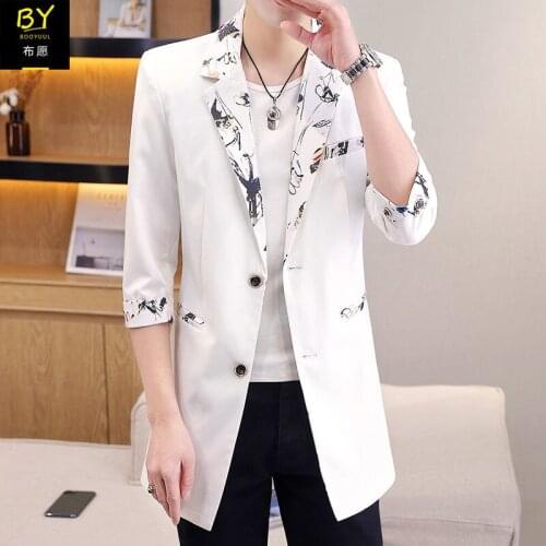 Men Long Suit Casual Four Seasons Full Sleeve Print Blazers