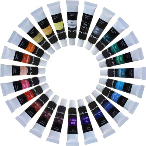 Acrylic Paint Set 24 Color 12ml Pigment for Kids Adults Beginner Profess Artists