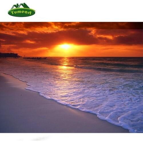 Diamond Cross Stitch Crystal Full Square Diamond Sets Diy Diamond Painting Scenery Diamond Embroidery Sunset Beach