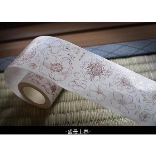 Vintage Flower Washi Tape for Card Making Bullet Journal DIY Scrapbooking Label Sticker